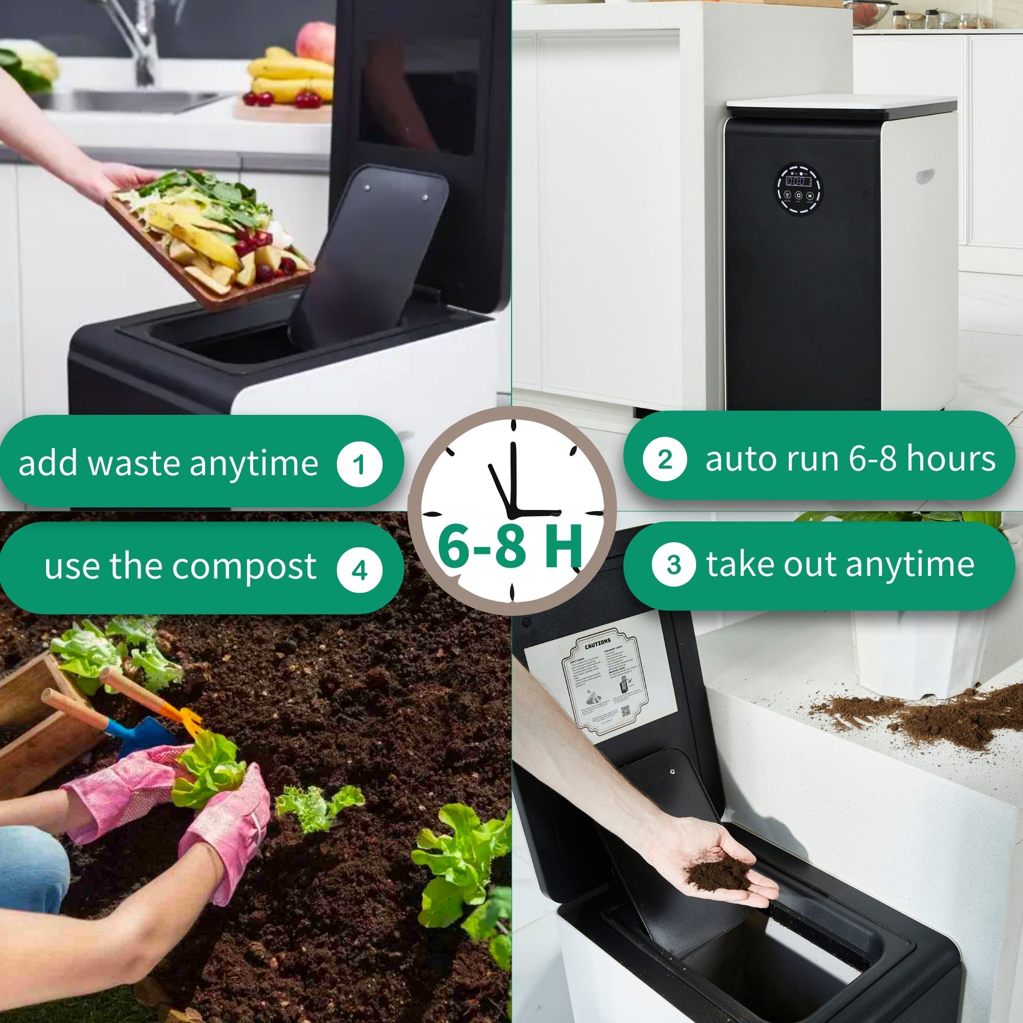 GEME World'S First Bio Smart 19L Electric Composter for Kitchen, Filte –  Milogardenshop